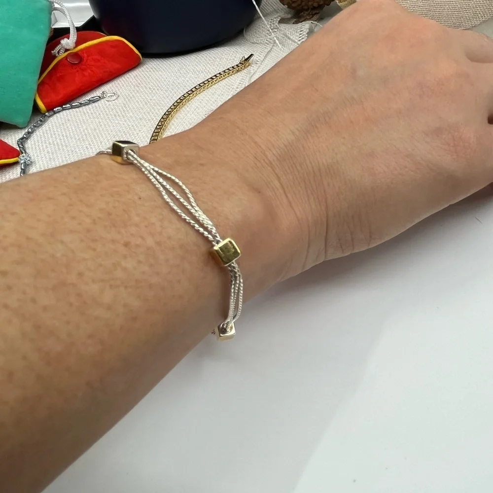 Vintage Napier Triple-Strand Gold & Silver Tone Bracelet – 7.5" - Picture 10 of 16